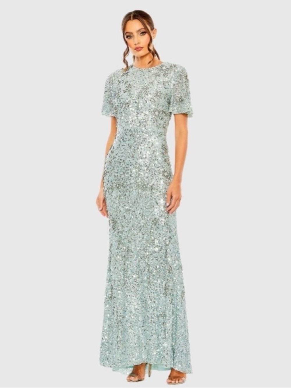 Mac Duggal French Blue Sequin Gown